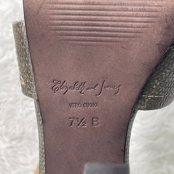 Elizabeth & James Women's Tan Green High Heel Sandal Leather Shoes Size 7.5 - Picture 4 of 14